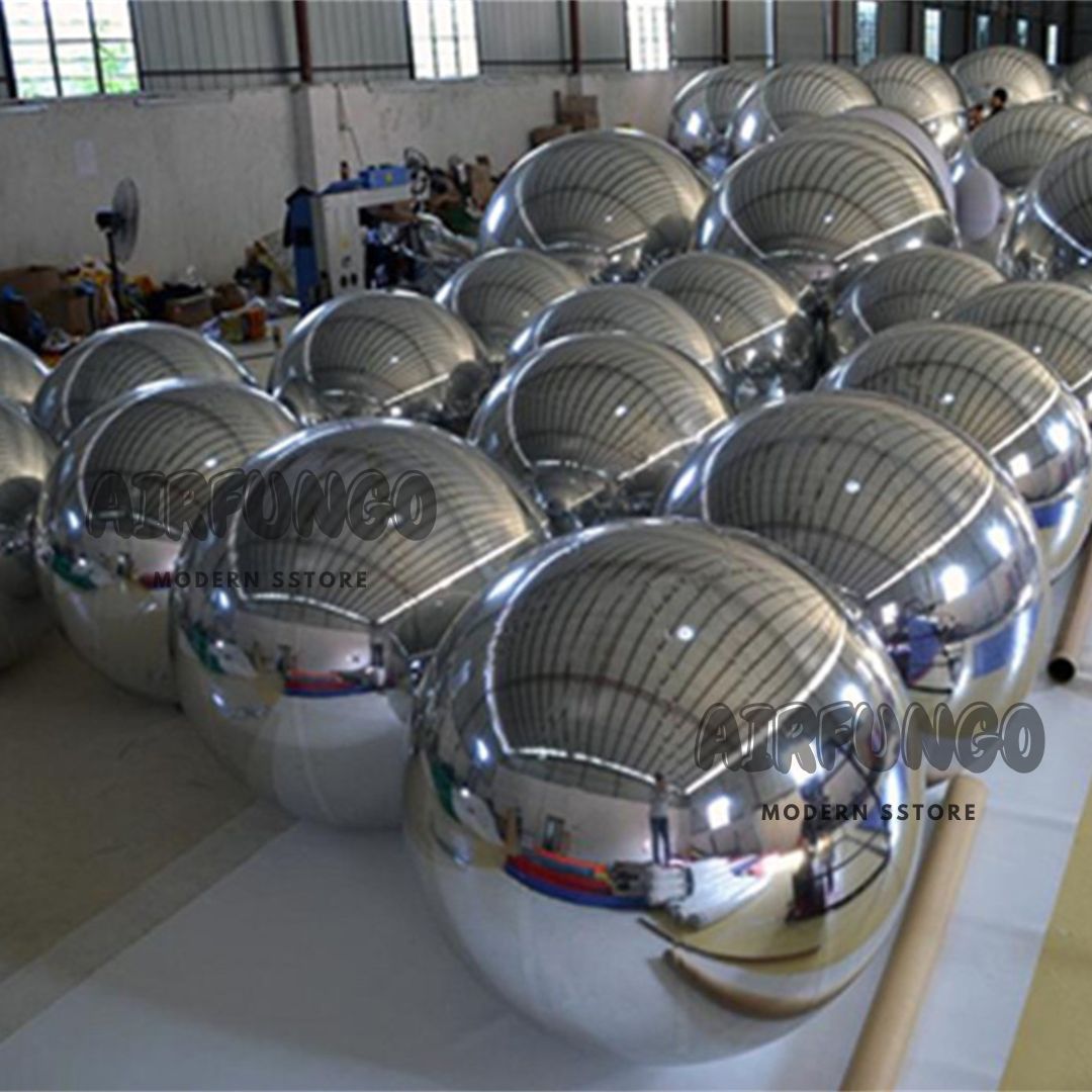 Inflatable Mirror Ball Inflatable Mirror Spheres for Party/Show/Commercial/Advertising/Shopping Mall Decoration(Silver Color)