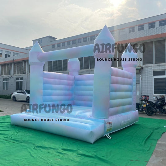 Tie-Dye Bouncy Castle White Inflatable Bounce House For Kids Party