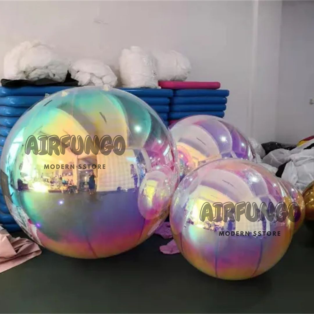 Inflatable Mirror Ball Inflatable Mirror Spheres for Party/Show/Commercial/Advertising/Shopping Mall Decoration(Iridescent Color)