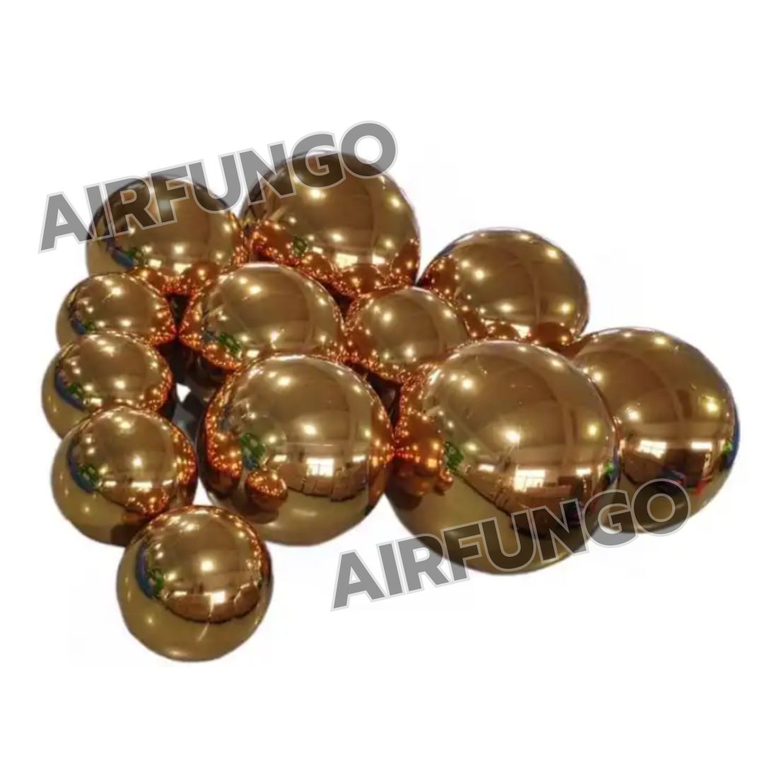13pcs/kit With Air Pump Inflatable Mirror Balls Inflatable Mirror Spheres for Party/Show/Commercial/Advertising/Shopping Mall Decoration(GOLD Color)