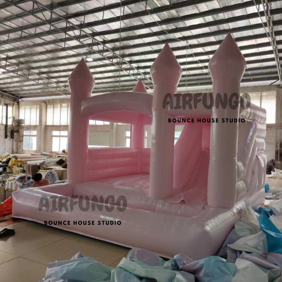 Pink Bouncy House Inflatable Bounce Castle With Slide 3in1 Combo