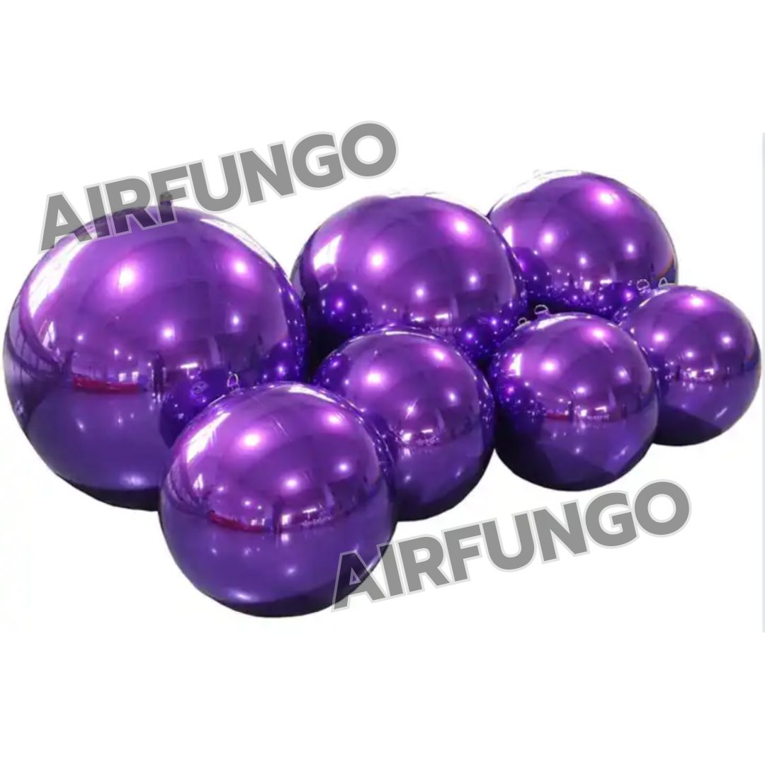 8pcs/kit With Air Pump Inflatable Mirror Balls Inflatable Mirror Spheres for Party/Show/Commercial/Advertising/Shopping Mall Decoration(Light Purple  Color)