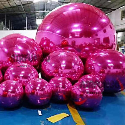 Inflatable Mirror Ball Inflatable Mirror Spheres for Party/Show/Commercial/Advertising/Shopping Mall Decoration(Hot Pink Color)