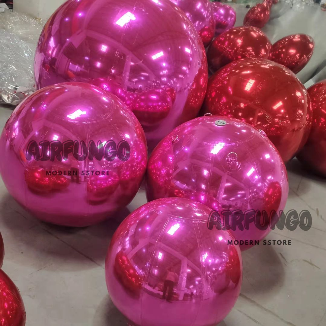 Inflatable Mirror Ball Inflatable Mirror Spheres for Party/Show/Commercial/Advertising/Shopping Mall Decoration(Hot Pink Color)
