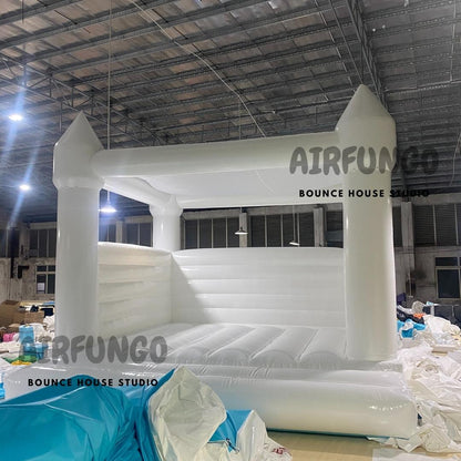 Inflatable White Bounce House With Shade For Wedding