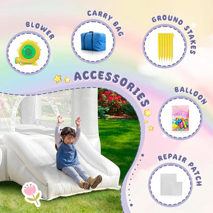 Pink Bounce House With Blower, Inflatable Bouncer Castle With Slide For Kids/toddler Indoor/outdoor Parties