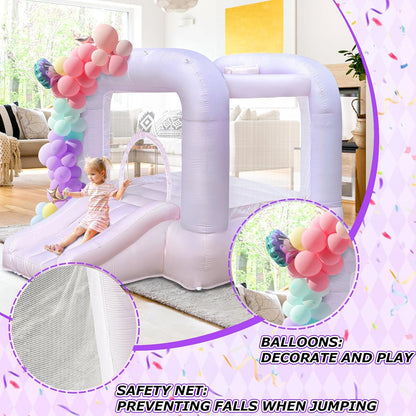 Pink Bounce House With Blower, Inflatable Bouncer Castle With Slide For Kids/toddler Indoor/outdoor Parties