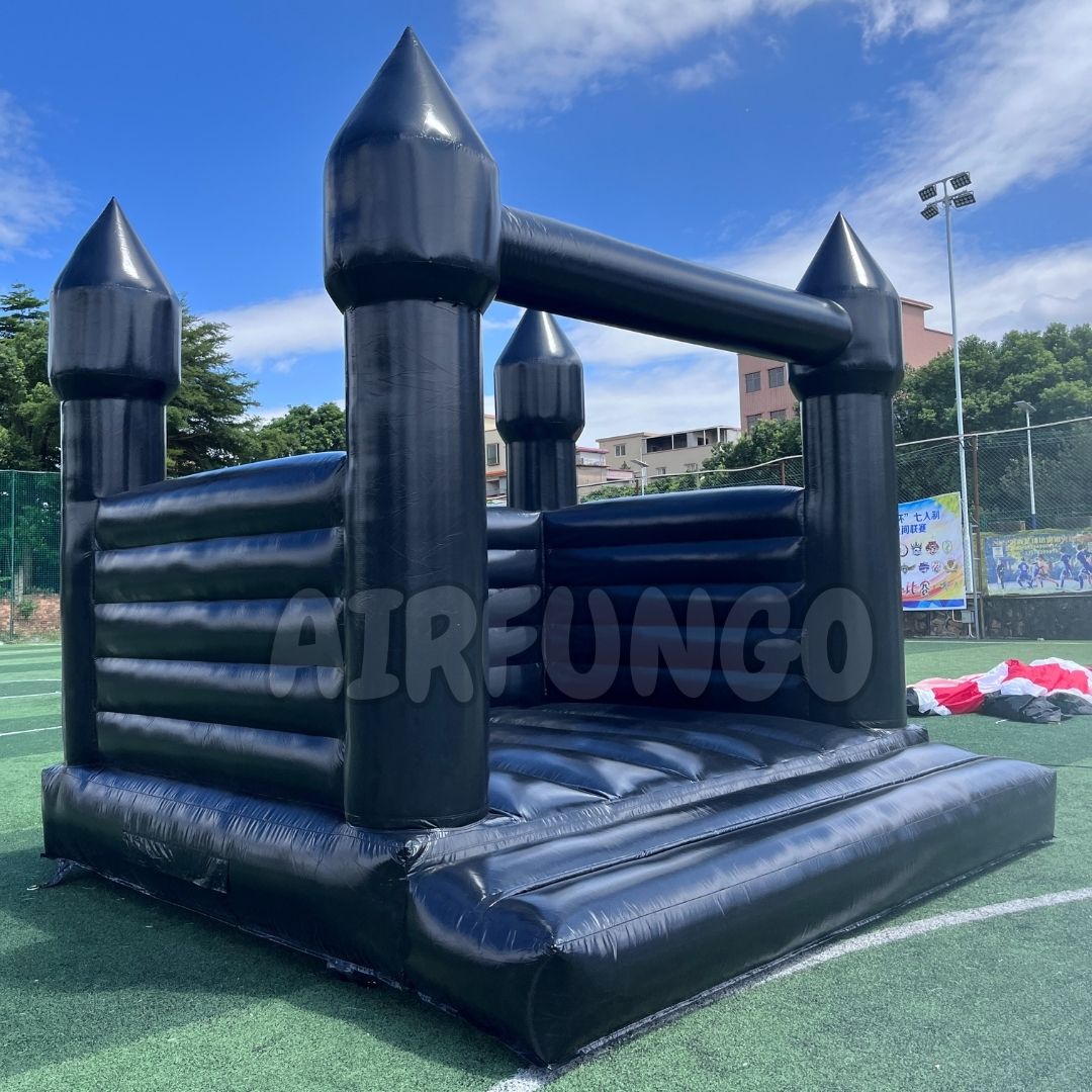Kids 10/13ft inflatable white bounce house black bouncy castle for halloween