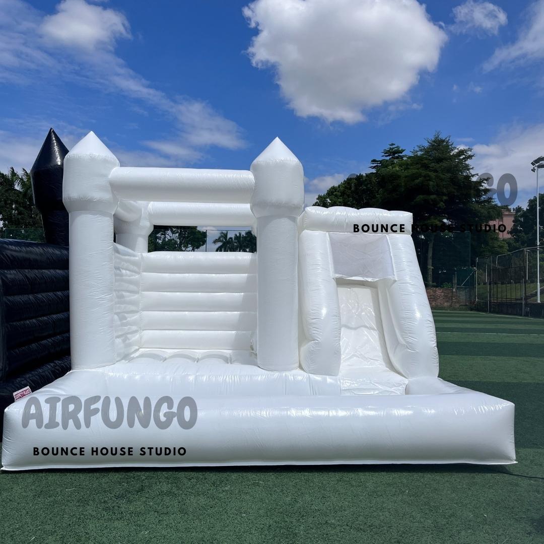 13ft White Bounce House Inflatable Jumping Castle Combo With Slide