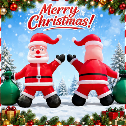 26FT/33FT Giant Inflatable Santa Claus with Green Gift Bag, Extra Large Outdoor Blow Up Christmas Santa Decoration with Blower for Yard, Lawn & Holiday Events