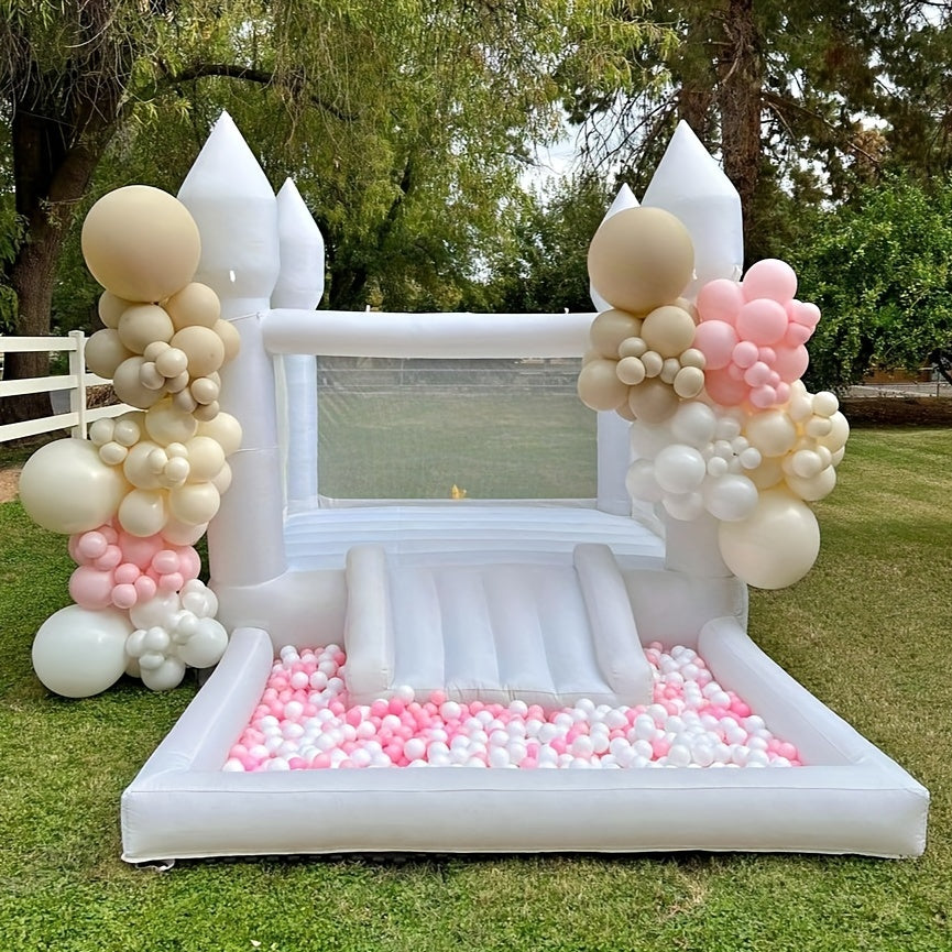 8x13ft Oxford White Bounce House With Ball Pit For Toddler