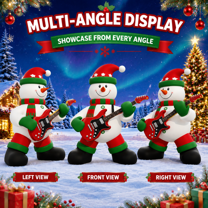 26FT Giant Inflatable Christmas Snowman with Guitar, Extra Large Outdoor Blow Up Guitar Player Snowman Decoration for Yard, Lawn, Garden & Holiday Party Display