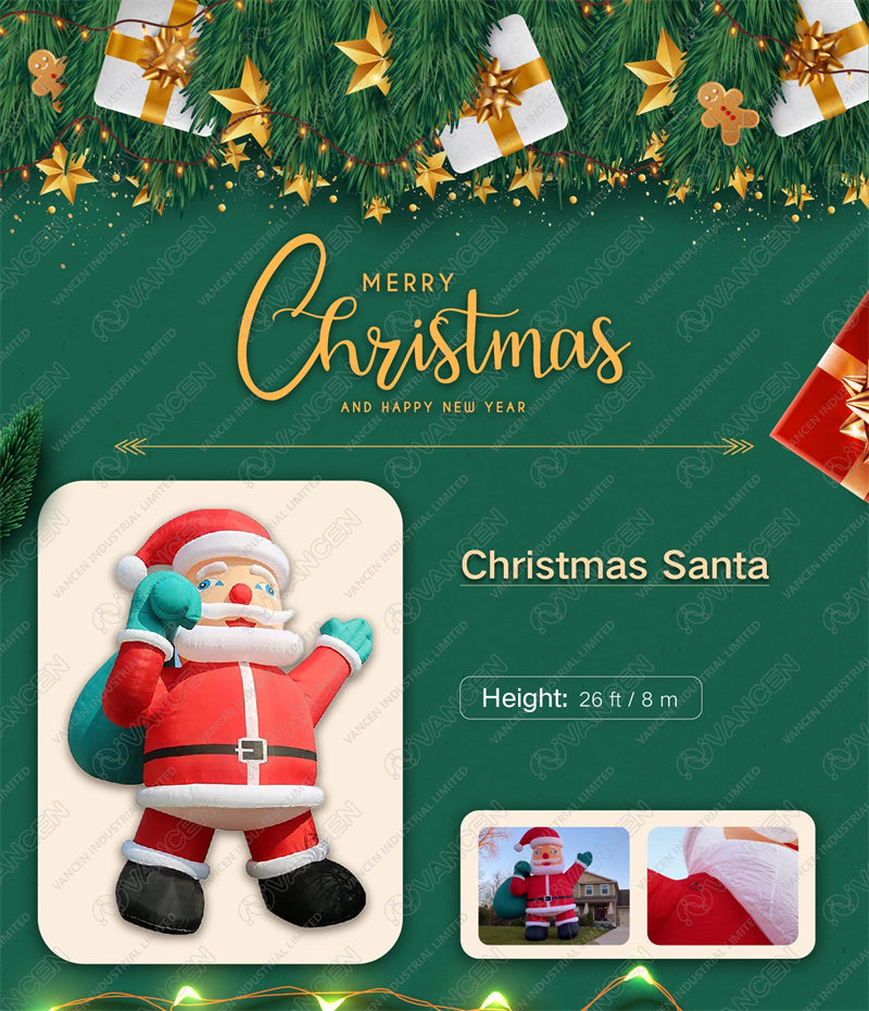 Giant 26Ft Inflatable Santa Claus Christmas