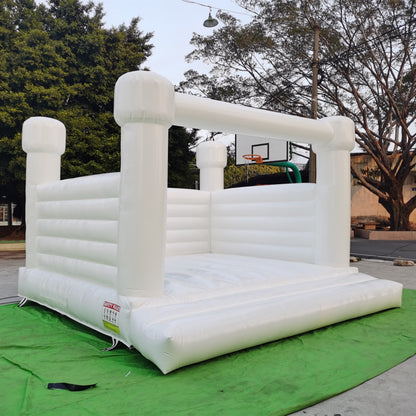 Flat Top White Bounce House Inflatable For Kids
