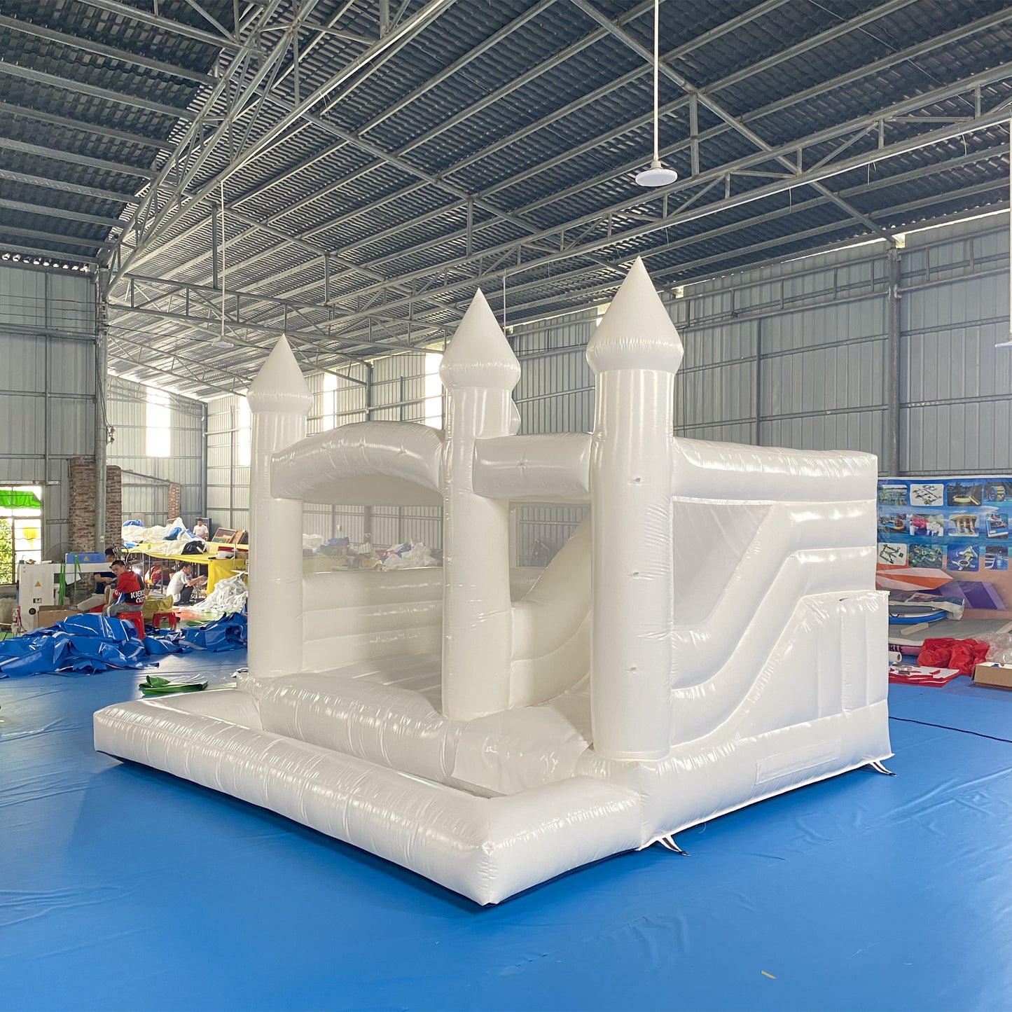 White Bounce House With Ball Pit Combo