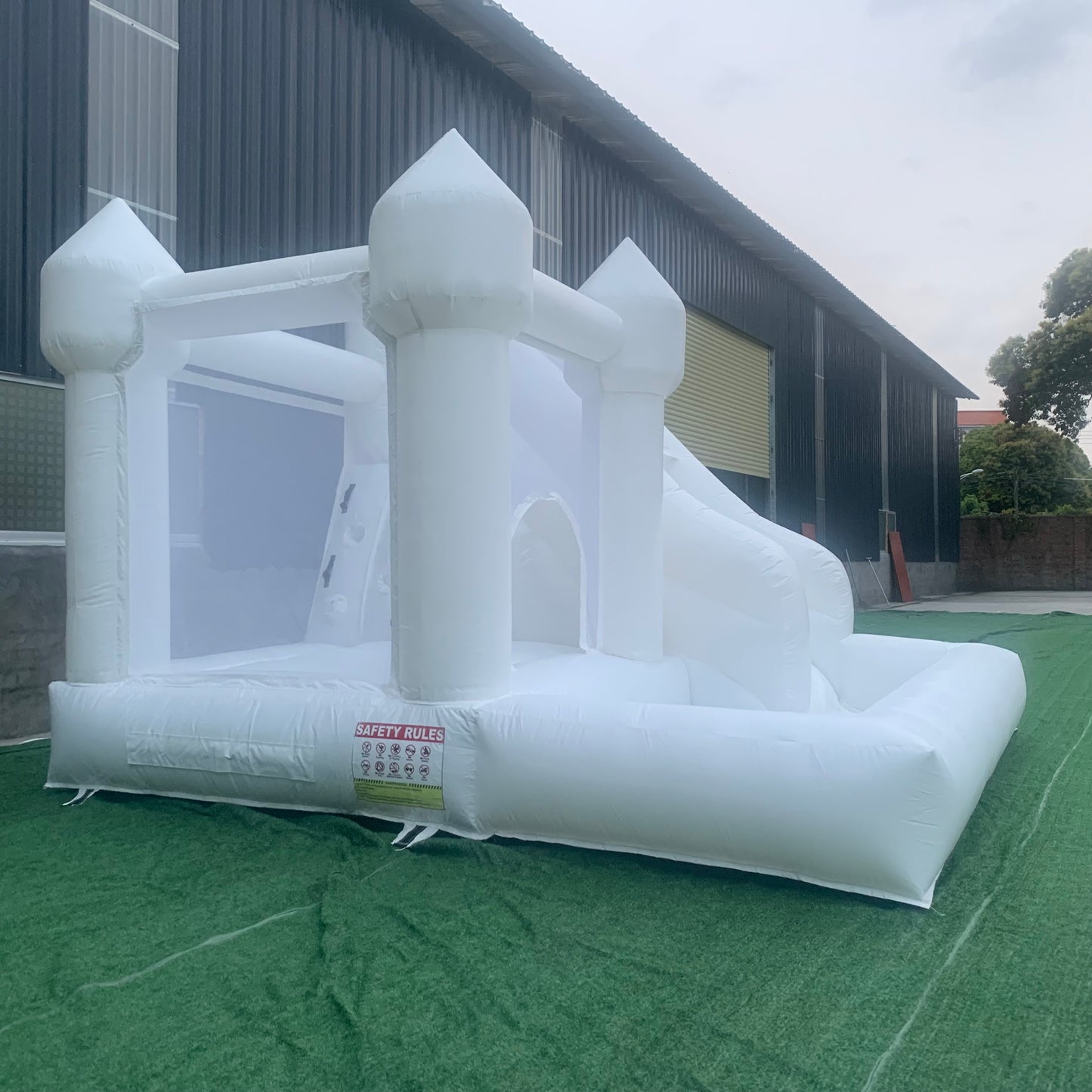 Mini 3 In 1 White Bounce House With Slide