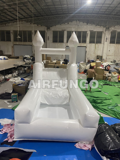 Modern Slide Inflatable White Bounce House With Slide