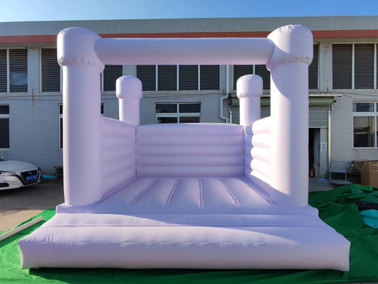13ft White bounce house modern pastel/light/lilac bouncy castle