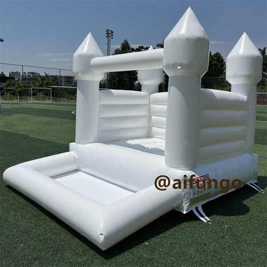 Mini White Bounce House Whit Pit