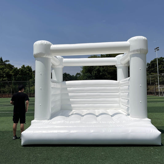 13ft Flat Top White Bounce House Ready To Ship
