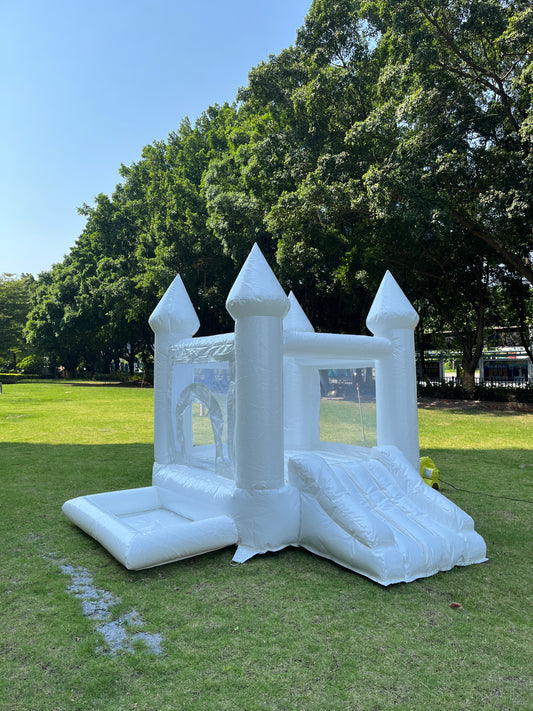 9x9x7ft White Bounce House For Indoor Use
