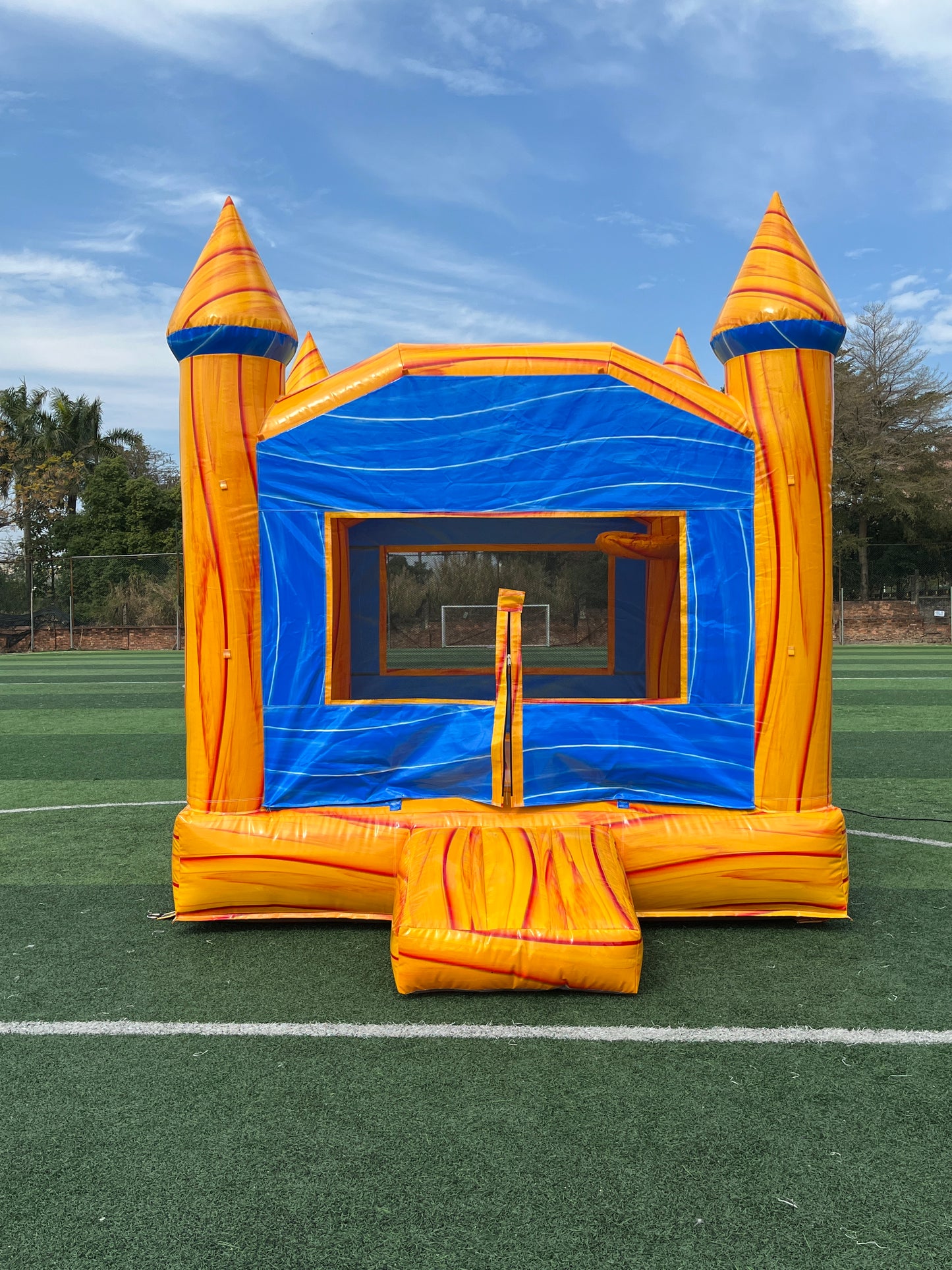 10x11ft marble yellow inflatable bouncy castle bouncing jumper