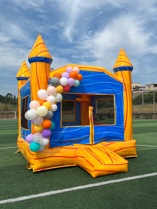 10x11ft marble yellow inflatable bouncy castle bouncing jumper