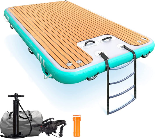 Inflatable Floating Dock, 8/15ft Swim Platform Dock