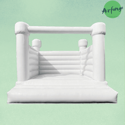 Flat Top White Bounce House Inflatable For Kids