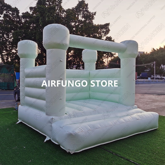 10x10ft mini Mint Color White bounce house with blower
