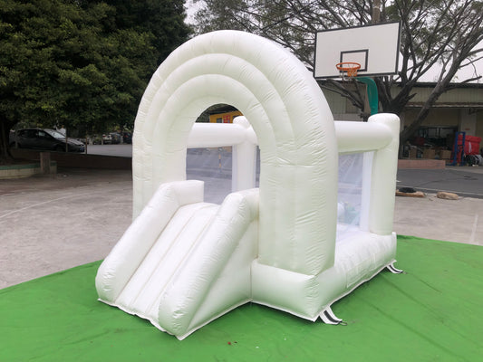 Mini 10ft White Rainbow Bounce House