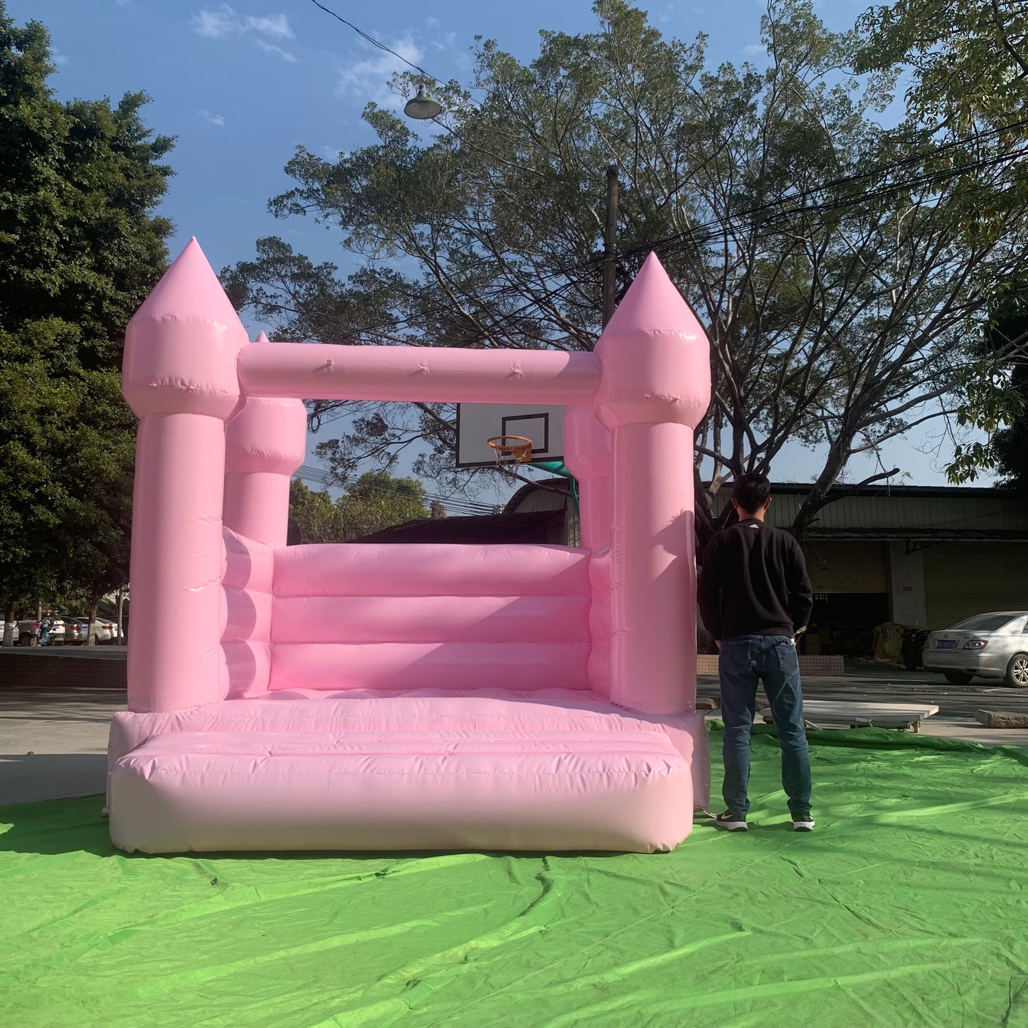 Mini 10ft Hot Pink White bounce house