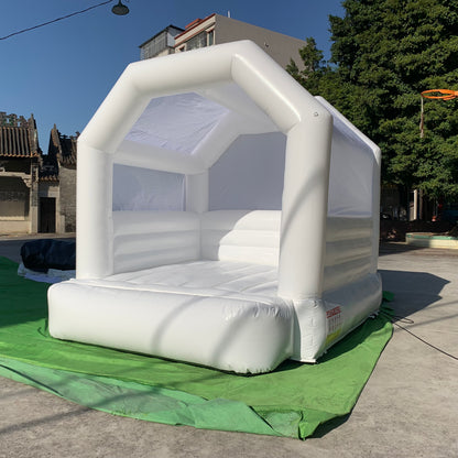 Boho Arch White Bounce House With Shade