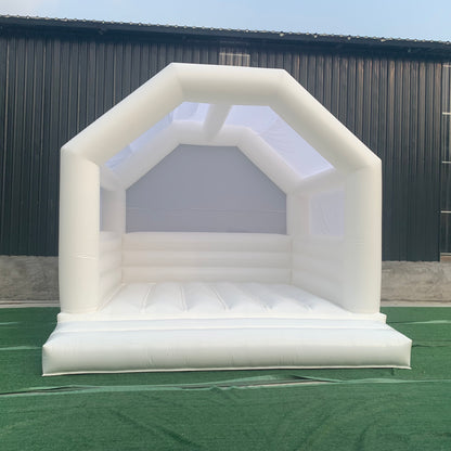 Boho Arch White Bounce House With Shade