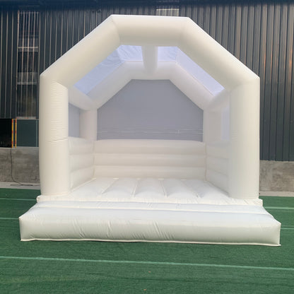 Boho Arch White Bounce House With Shade