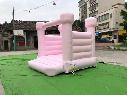 Flat Top Pink White Bounce House