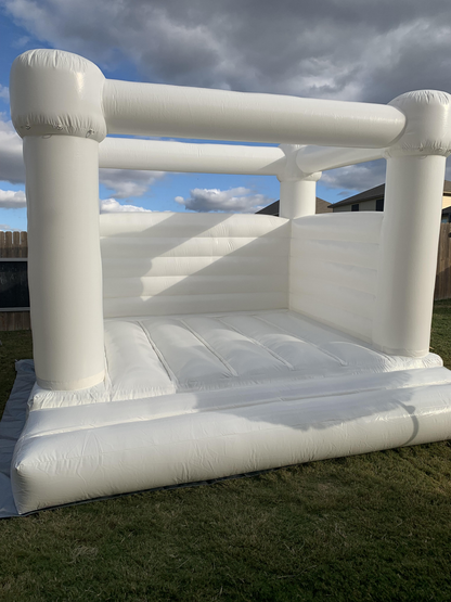 13ft Flat Top White Bounce House Ready To Ship