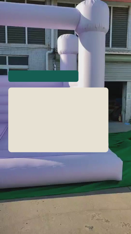 13ft White bounce house modern pastel/light/lilac bouncy castle