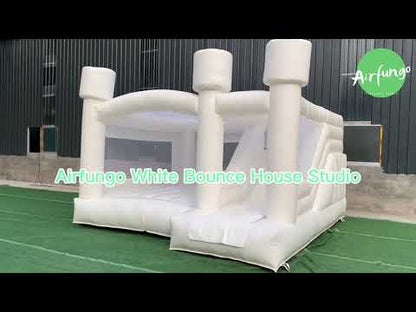 White Bounce House Flat Top With Slide